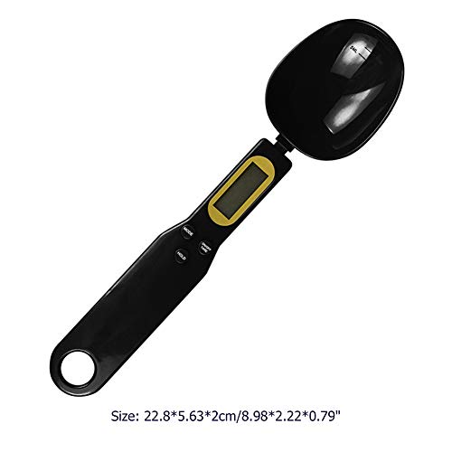 Meetlepel Schaal Zwart Hoge Precisie Digitale Lepel met LCD Display Nauwkeurige Elektronische Weeglepel voor Thuis Keuken Bakken 500g/0.1g
