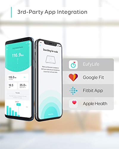 eufy Smart Scale C1 met Bluetooth, lichaamsvetschaal, draadloze digitale weegschaal, 12 metingen, gewicht/lichaamsvet/BMI, analyse van lichaamssamenstelling, zwart/wit, lbs/kg