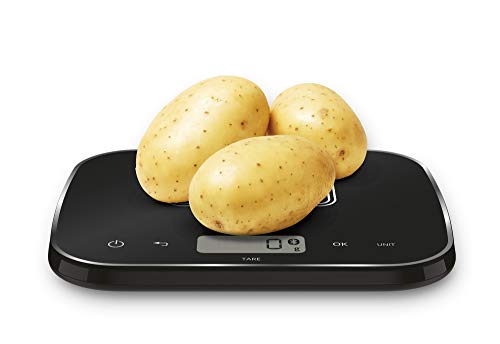 Krups XF5548 Prep&Cook Keukenweegschaal (Bluetooth, compatibel met Prep&Cook en Cook4Me app, automatische omrekening) zwart