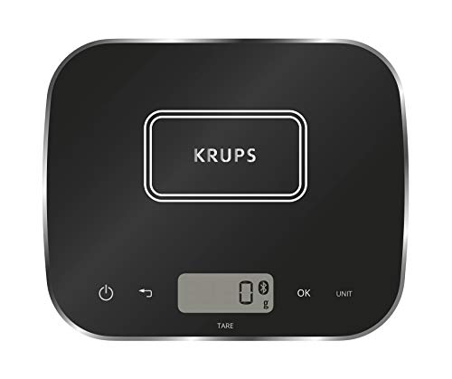 Krups XF5548 Prep&Cook Keukenweegschaal (Bluetooth, compatibel met Prep&Cook en Cook4Me app, automatische omrekening) zwart