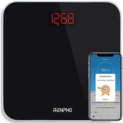 RENPHO Bluetooth BMI Personenweegschaal, Digitale Weegschaal met Zeer Nauwkeurige Sensoren en Smartphone-app - Zwart