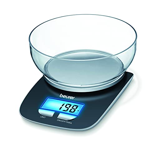Beurer KS 25 Keukenweegschaal met 1,2 l weegschaal, digitale keukenweegschaal met tarra-functie en 3 kg draagkracht