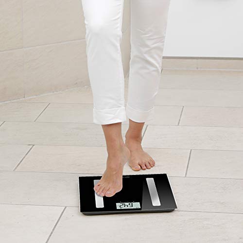 medisana BS A45 connect, digitale weegschaal voor lichaamsanalyse 180 kg, personenweegschaal voor het meten van lichaamsvet, lichaamswater, spiermassa en botgewicht, lichaamsvetweegschaal met app