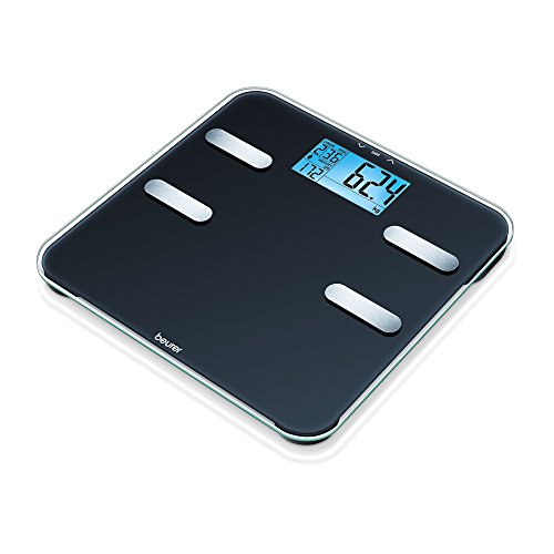 Beurer BF 185 diagnoseweegschaal, gewicht, lichaamsvet, lichaamswater, spiermassa en botmassa, caloriebehoefte AMR