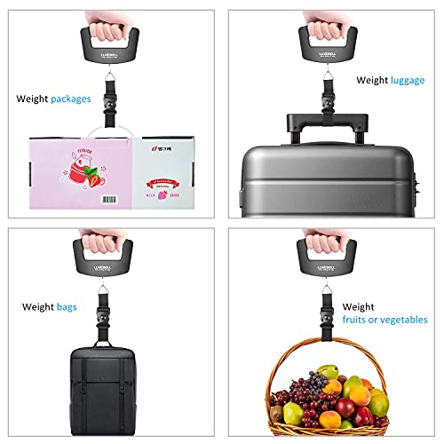 Luxebell Kofferweegschaal, digitale bagageweegschaal, hangweegschaal, kofferweegschaal, reisweegschaal met digitaal display, 50 kg