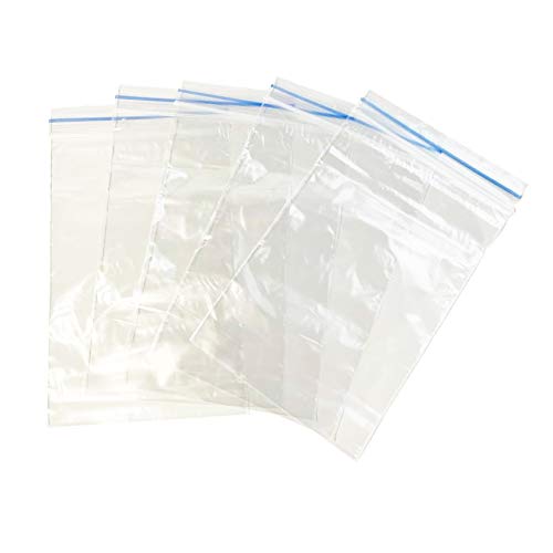 Keephot Hersluitbare transparante plastic zakken, duurzame extra-dikke zakken met druksluiting, poly-ritszakjes, 10 x 18 cm, 100 stuks
