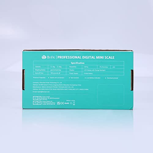ORIA Fijnweegschaal milligram, 50 g/0,001 g digitale weegschaal, precisiezakweegschaal, draagbare sieradenweegschaal, LCD-display, mini-weegschaal, met tarra-functie, 2 stuks. 10 g kalibratiegewichten & pincetten - groen