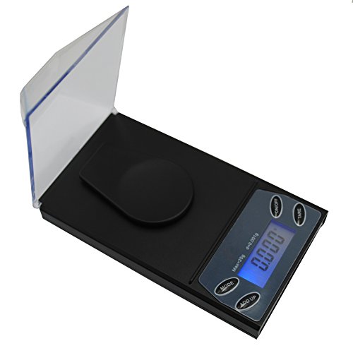 Hoosiwee Precisie digitale zakweegschaal 0,001 g, 20 g gewicht precisieweegschaal, goudweegschaal, mini-laboratoriumgewicht, met tarra-functie, kalibratiegewichten en pincet zijn inbegrepen