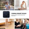 YUNMAI Lichaamsvetweegschaal, Bluetooth personenweegschaal, lichaamsanalyseweegschaal met app, slimme weegschaal voor lichaamsvet, spiermassa, BMI, voor iOS en Android, groter weegoppervlak, ITO-glas, tot 180 kg, zwart