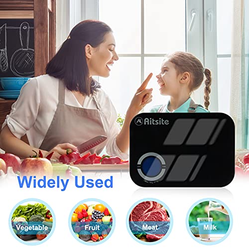 Aitsite Smart Bluetooth keukenweegschaal digitale smart keuken digitale weegschaal met tara-functie, weegt gram, ounces, milliliter om te bakken, koken, afvallen, max. 10 kg