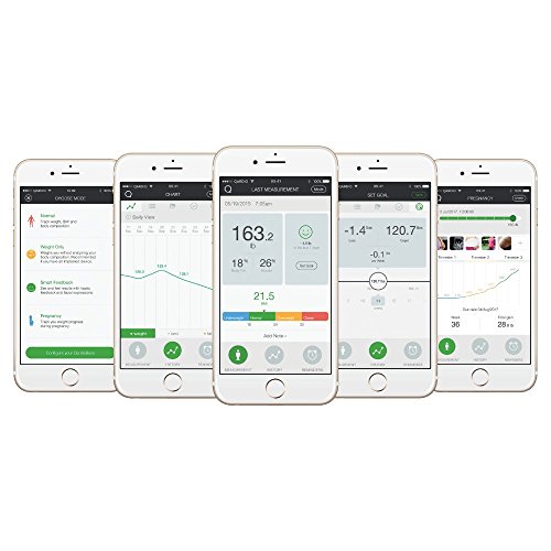 Qardio Base2 WLAN Smart-weegschaal en lichaamsanalyseapparaat: bewaken gewicht, BMI en lichaamssamenstelling. Gemakkelijke opslag, volgen en delen van gegevens-app voor iOS, Android, Kindle