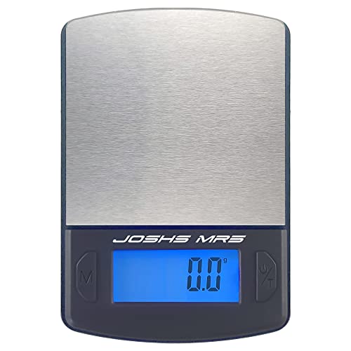 Joshs Digitale weegschaal MR5 | precisieweegschaal die in stappen van 0,1 g nauwkeurig tot 500 g of 0,5 kg weegt | zakweegschaal | muntenweegschaal | gram | brievenweegschaal | LCD-display