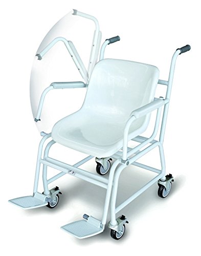 Stoelweegschaal met ijkvergunning [Kern MCB 300K100M] mobiele stoelweegschaal met vier wielen en eiken- en medische goedkeuring, weegbereik [Max]: 300 kg, leesbaarheid [d]: 100 g