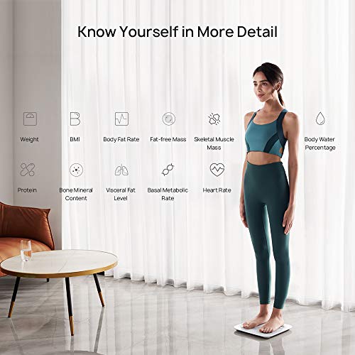 HUAWEI Scale 3, intelligente BMI-lichaamsweegschaal, wifi en bluetooth-verbinding, 11 lichaamsgegevens, ondersteuning van meerdere gebruikers, TruFit, lichaamssamenstellingsanalyse, elegant wit