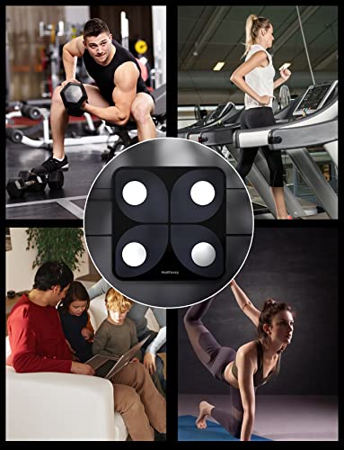 Lichaamsvet schaal, slimme badkamerweegschaal voor lichaamsgewicht, draadloze BMI lichaamssamenstellingsmonitor, hoogwaardige gezondheidsanalysator met smartphone-app voor fitness-tracking 180 kg (zwart)