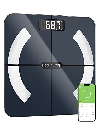 Personenweegschaal, bluetooth, personenweegschaal, impedantiemeter met 13 lichaamsgegevens (BMI lichaamsvet, botmassa, BMR spierwater) voor app max. 180 kg