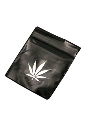 100 ondoorzichtige zakken met druksluiting, zwart met bladmotief