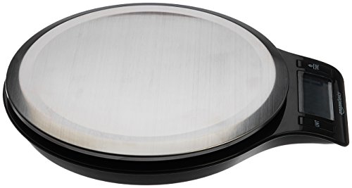 AmazonBasics roestvrij staal, BPA-vrij, digitale keukenweegschaal met lcd-scherm (inclusief batterijen)