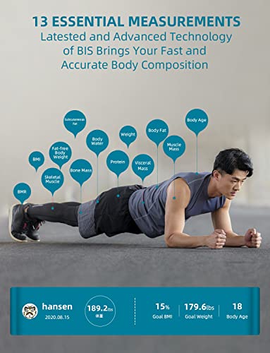 Weegschalen voor lichaamsgewicht Lichaamsvetweegschaal, Digitale Lichaamsgewicht Badkamerweegschalen Weegschaal Slimme BMI-weegschalen, Lichaamssamenstelling Monitoren met Smartphone App