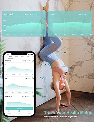 Schaal voor lichaamsgewicht, digitale badkamerweegschalen,Weegschalen Slimme BMI Body Composition Monitoren met Smartphone App
