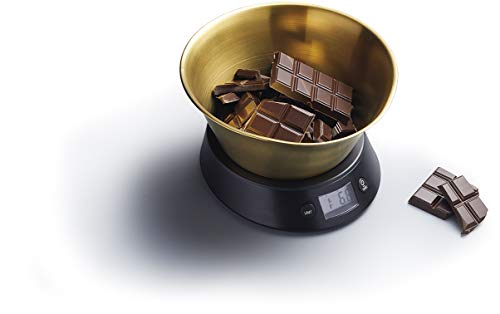 MasterClass Digitale Keukenweegschaal met Kom in Geschenkverpakking, Roestvrij Staal, 5 kg, Zwart/Brons
