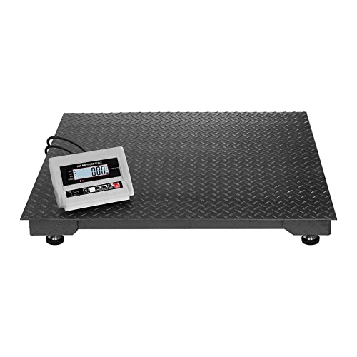 Steinberg Systems SBS-BW-1T bodemweegschaal 1000 kg / 500 g pakketweegschaal 100 x 100 cm platformweegschaal, industriële weegschaal, digitale weegschaal met LCD-scherm