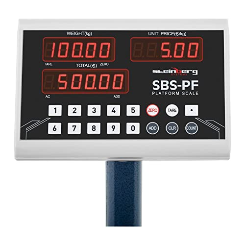 Steinberg Systems SBS-PF-100A8 klappbar Steinberg Systems – SBS-PF-100A8 – platformweegschaal industriële weegschaal pakketweegschaal – 100 kg / 10 g – LED – inklapbaar
