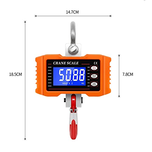 Hangende weegschaal met afstandsbediening, 1000 kg, 2200 kg, digitale industriële zware kraanweegschaal met nauwkeurige herlaadsensor en lcd-display, hangende weegschaal voor boerderij, fabriek, jachtplaats of bouw