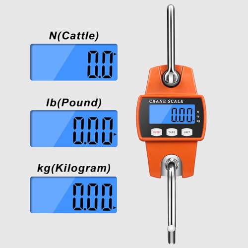 Elektronische hangweegschaal, digitale keukenweegschaal, digitale bagageweegschaal, kraanweegschaal, kofferweegschaal, digitaal met haak, draagbare hangweegschaal, industriële weegschaal, 300 kg, voor