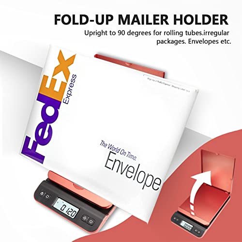 UNIWEIGH Postweegschaal Digitaal 39kg/86lb, Pakketverzendweegschaal, Post Weegschaal met Hold Tare Functie voor kantoor, Magazijn, Brief, Inclusief USB Kabel, Meetlint, Rood.