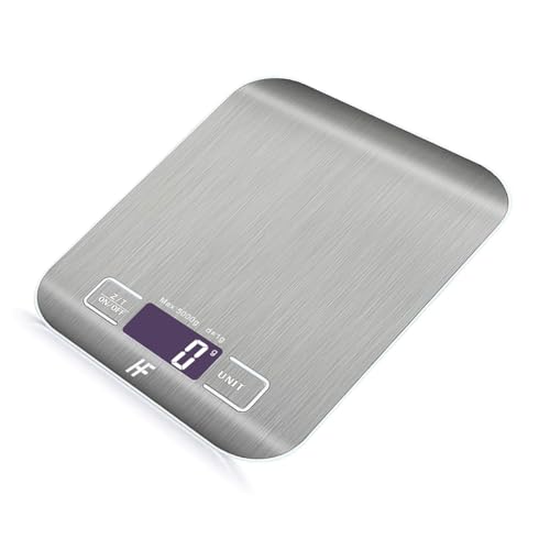 Elektronische keukenweegschaal, hoge precisie, 5000 g/1 g, met lcd-display met achtergrondverlichting, 6 eenheden en tarra-functie, roestvrij staal, Smart Digital, voor levensmiddelen,