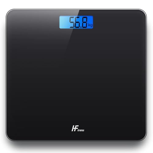 Elektronische digitale personenweegschaal, 180 kg, glazen platform met achtergrondverlichting, LCD-display