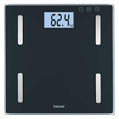 Beurer BF 180 diagnoseweegschaal, lichaamsvetweegschaal met BMI-berekening en groot LCD-scherm, zwart